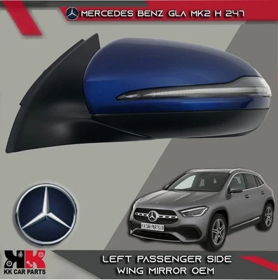 MERCEDES BENZ GLA MK2 H247 LCI 2024 LEFT PASSENGER WING MIRROR BLUE 16 PIN OEM - Image 1 of 4
