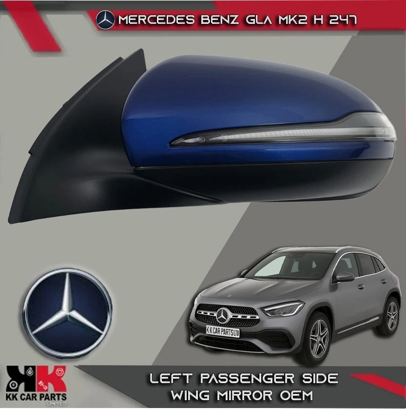 MERCEDES BENZ GLA MK2 H247 LCI 2024 LEFT PASSENGER WING MIRROR BLUE 16 PIN OEM - Image 1 of 4