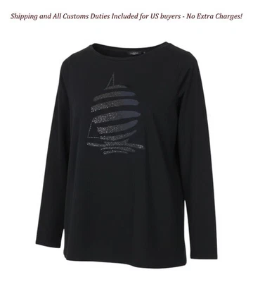 Camiseta para hombre Marina Yachting L negra cuello redondo jersey logotipo pedrería suéter Foto 1 de 4