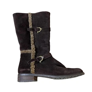 Botas STUART WEITZMAN Hechas en España, Gamuza Marrón, Tacón Bloque, Forradas en Piel, Mujer TALLA 6.5 - Imagen 1 de 8