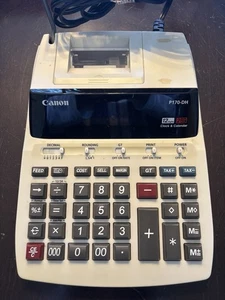 Canon P170-DH 12 Digit 10 Key Adding Business Machine Calender Clock Calculator - Picture 1 of 7