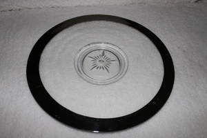 Piatto torta design girasole vetro sottile argento sterling sovrapposizione pesante 13" - Foto 1 di 21
