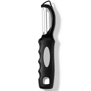 Premium Swivel Vegetable Peeler, Soft Grip Handle, Dishwasher Safe, Flat, Black - Picture 1 of 6