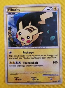 Pokémon PIKACHU HGSS03 Black Holo LP 2 Swirls - Picture 1 of 15