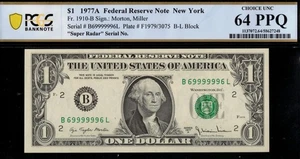 1977A $1 FRN B69999996L P.C.G.S #64PPQ - Picture 1 of 3