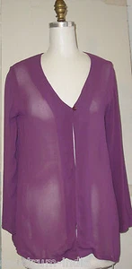 Adini Cute Sheer One Button Thigh Length Long Sleeve Jkt Size-Ex-Small-Dewberry - Picture 1 of 1