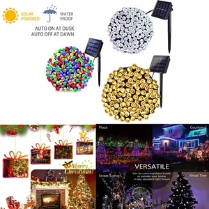 Solar Fairy String Lights 100/200 LED Outdoor Garden Christmas Party Decor - Picture 1 of 49