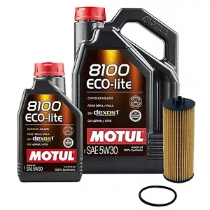 6L Motul 8100 ECO-LITE 5W30 Wix Filter Motor Oil Change Kit For Routan Charger - Picture 1 of 1