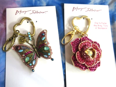 Bolso Betsey Johnson Flor o Mariposa Cristal Cartera Dije Llavero - Tú eliges Foto 1 de 4