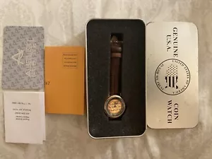 August Steiner 1907 Indian Head Penny Coin Watch Brand New Leather Band - Picture 1 of 5