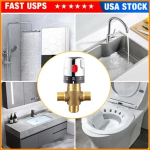 Thermostatic Mixing Valve Hot&Cold Water Temperature Control Valve US - Picture 1 of 12