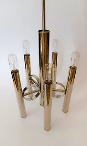 ♥ LAMPADARIO CROMATO SPACE AGE A 5 LUCI SCIOLARI INSPIRED VINTAGE ANNI 70 light - Bild 1 von 6