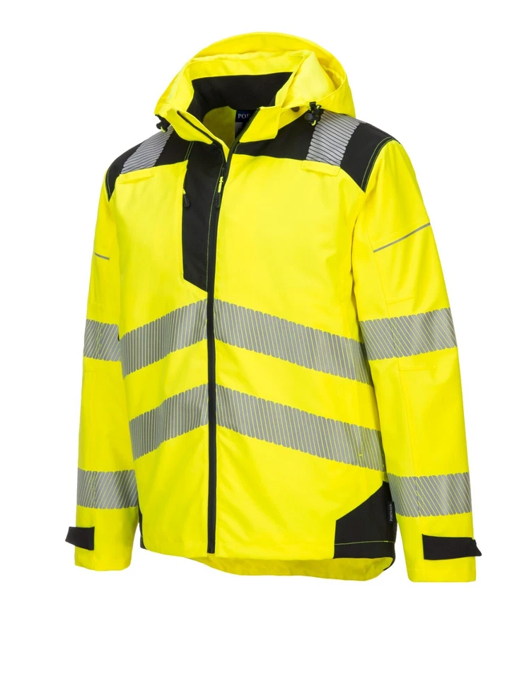 Portwest PW360 PW3 Premium Hi Vis Reflective Waterproof Safety Rain Jacket - Image 1 of 4