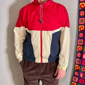 Vintage 90s Pro Spirit Men's Size L Windbreaker Red White Blue Patriotic - Picture 1 of 11