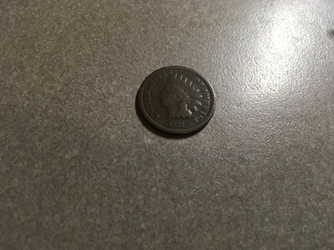 1873 Open 3 Indian Head Cent Penny  # 933s 🇺🇸 Cover