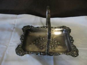 Rocaille rococó decoración de rosas cuenco frutero asa plateado EXCELENTE - Imagen 1 de 5