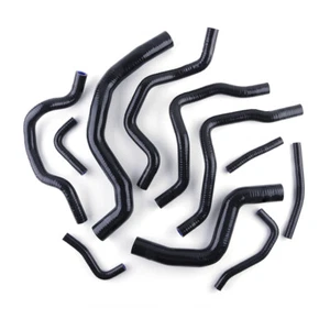 Black Silicone Radiator Coolant Heater Hose for Mitsubishi EVO 7 8 9 2.0T 4G63T - Picture 1 of 12