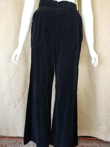 1940's Womens Velvet Vintage Hostess Lounge Pants High Waist Super Wide S - Picture 1 of 11