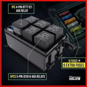 Relay Fuse Box House of Relays FULL SET/6 relay/6 fuses boat/ car Waterproof 12v - Picture 1 of 23