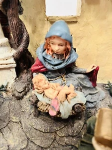 Nativity Scene Stable Christmas Story Set Mary Jesus manger Joseph Angel Doves - Picture 1 of 12