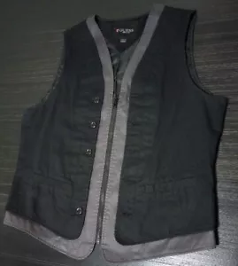Men's Guess Size L Black/Gray Zip Front Vest - Picture 1 of 10