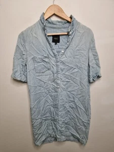 ag dress shirt women size 10 blue button up collared lyocell - Picture 1 of 12