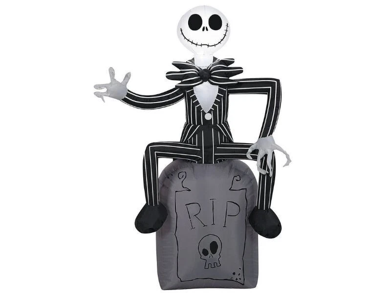 Gemmy Airblown LED Jack Skellington on Tombstone Inflatable