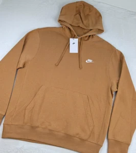 Nike Sportswear Club Fleece Pullover Felpa con Cappuccio Uomo Grande Lino Nuovo con etichette - Foto 1 di 10