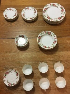 Vintage "Blossomtime" by Narumi Japan Cherry Blossoms Dinner Set For 6 Place Set - Picture 1 of 6