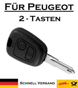 1x Autoschlüssel Gehäuse für Peugeot - Ersatz 2 Tasten PKW Fernbedienung KS24 - Picture 1 of 6