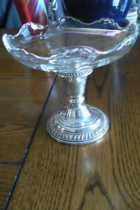 Vintage Frank Whiting Sterling Silver Glass Candy Dish Compote FREE US SHIP