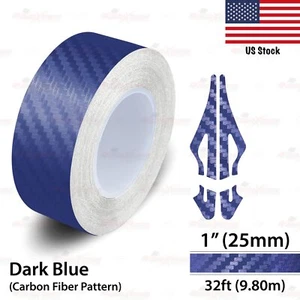 1" Vinyl Pinstriping Pin Car Styling Tape Sticker 25mm CARBON FIBER DARK BLUE - Picture 1 of 14