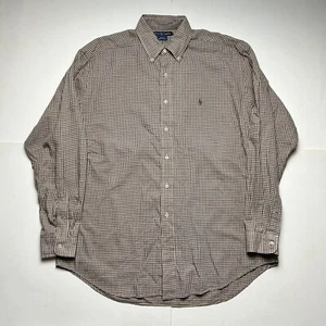 Ralph Lauren Button Down Hemd braun kariert Blake 100% Baumwolle Langarm Gr. L - Bild 1 von 5