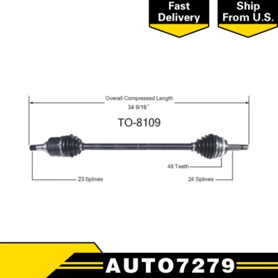 Eje CV delantero derecho eje junta CV para Scion xB 2006 2005 2004 Foto 1 de 3