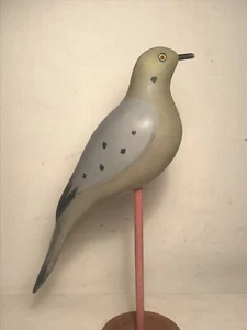 mourning dove decoy pigeon hunting carved wood glass eye unknown vintage - Picture 1 of 16