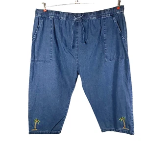 Palm Grove Damen NEU Cropped Jeans Größe 3X Palmen Kordelzug 44x19,5 - Bild 1 von 7