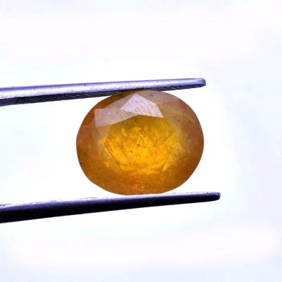 Piedra preciosa certificada corte facetado ovalado de 13 mm*11 mm zafiro amarillo natural de 9,10 quilates Foto 1 de 4
