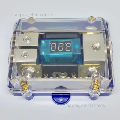 Portafusibles ANL Platino en Línea con Pantalla de Voltaje Digital y 2 Fusibles de 150 Amperios Foto 1 de 4