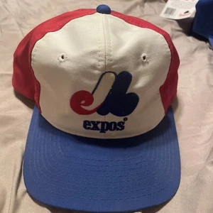 NWOT Vintage Montreal Expos The Game Youngan Glued Tag Snapback Hat Cap MLB - Picture 1 of 7
