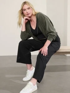 ATHLETA Brooklyn Heights High Rise Cargo Pant  14 Tall | Black #818495 NEW - Picture 1 of 4