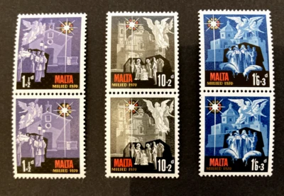 Мальта - пара рождественских марок 1970 г. (MNH). - Изображение 1 из 2