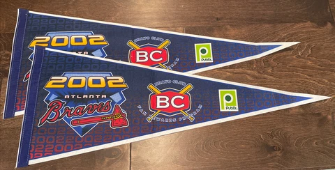 2002 Atlanta Braves Baseball Pennant Publix / Bravo Club Promo lot of 2 Cover