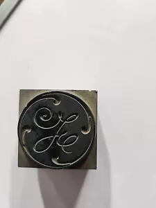 Vintage Letterpress Printing Block ALL METAL GE General Electric Advertising - Picture 1 of 6