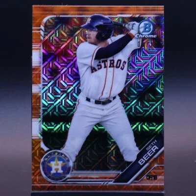 2019 Bowman Chrome Seth Beer Orange Mojo Rookie Card (RC) #BCP-14 /25 SSP - Image 1 of 4