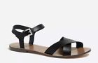 NEW With box J. Crew Black Ankle Strap Criss Cross Sandals Shoes Size 6M, Black