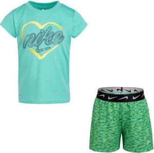 Nike Little Girls' Tropical Twist Space-Dye T-Shirt & Shorts Set (36H490) Siz 6X - Picture 1 of 3