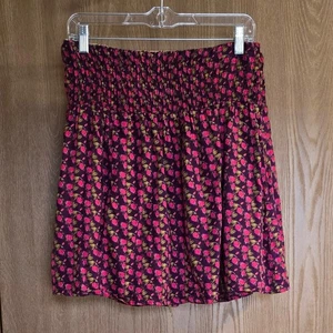 Natural Life 100% Cotton Smocked Floral Reversible Skirt Boho Prairie Sz S - Picture 1 of 8