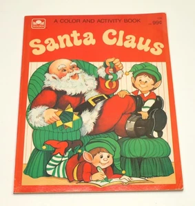 Vintage 1985 Golden Publishing SANTA CLAUS Coloring & Activity Book - Imagen 1 de 8