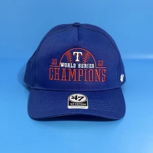 Texas Rangers Blue 2023 World Series Champions Cap SnapBack Hat '47 Brand OSFA - Picture 1 of 11