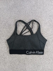 Calvin Klein Performance Womens Activewear Top Sports Bra Gray - Picture 1 of 11
